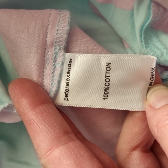 Peter Alexander pale blue shorts, pale pink polka,pockets, elastic waist, size L - Picture 7 of 7